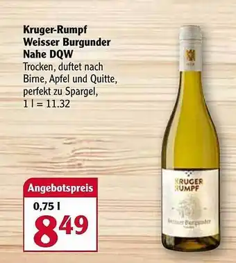 Globus Kruger-rumpf Weisser Burgunder Nahe Dqw Angebot