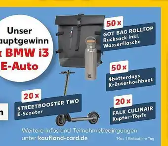 Kaufland Streetbooster Two E-scooter, Got Gab Rolltop Rucksack Inkl. Wasserflasche, 4betterdays Kräuterhochbeet, Falk Culinair Kupfer- Angebot