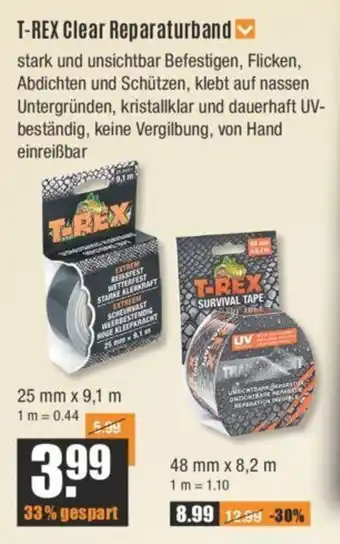 V Baumarkt T-REX Clear Reparaturband Angebot