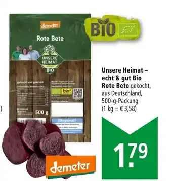 Marktkauf Unsere Heimat-echt & gut Bio Rote Bete 500 g Angebot