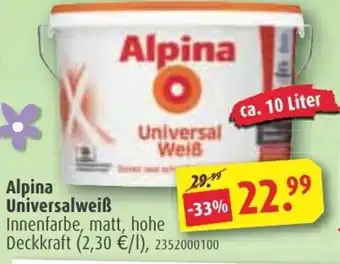 ROLLER Alpina Universalweiß 10 Liter Angebot