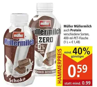 Marktkauf Müller Müllermilch auch Protein 400 ml Angebot