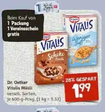 nahkauf Dr Oetker Vitalis Müsli Angebot