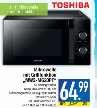 Marktkauf Toshiba Mikrowelle mit Grillfunktion ,,MW2-MG20PF" Angebot