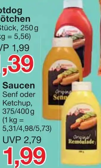 Jawoll Saucen Senf oder Ketchup 375/400g Angebot