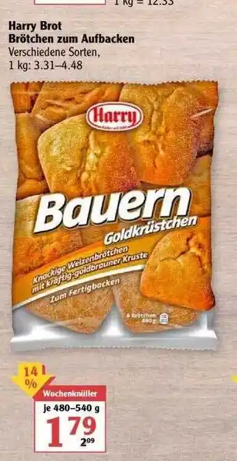 Globus Harry Brot Brötchen Zum Aufbacken Angebot