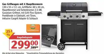 Globus Gas Grillwagen Mit 4 Hauptbrennern Angebot