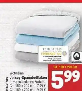 Marktkauf Wohnsinn Jersey-spannbettlaken Angebot