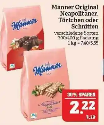 Marktkauf Manner Original Neapolitaner, Törtchen Oder Schnitten Angebot