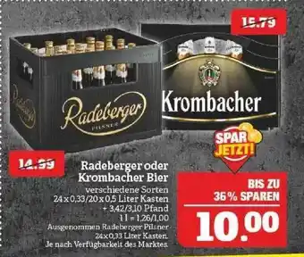 Marktkauf Radeberger Oder Krombacher Bier Angebot