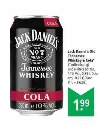 Marktkauf Jack Daniel's Old Tennessee Whiskey & Cola Angebot