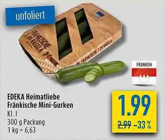 diska Edeka Heimatliebe Fränkische Mini-gurken Angebot