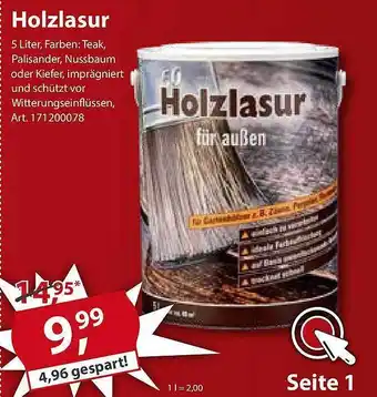 Sonderpreis Baumarkt Holzlasur Angebot