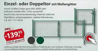 Sonderpreis Baumarkt Einzel- Oder Doppeltor Mit Wellengitter Angebot