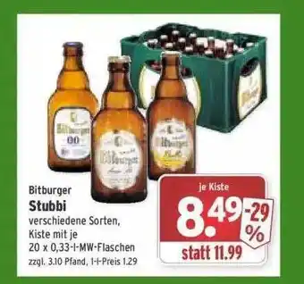 Wasgau Bitburger Stubbi Angebot