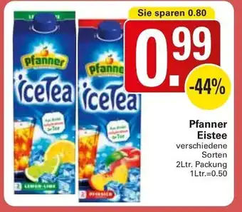 WEZ Pfanner Eistee 2L Packung Angebot