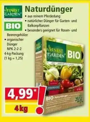 Norma Naturdünger Finest Garden Angebot