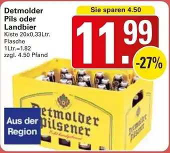 WEZ Detmolder Pils oder Landbier Kiste 20x0,33Ltr. Flasche Angebot