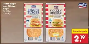 Netto Marken-Discount American Style Rinder-burger Oder Chicken-burger Angebot