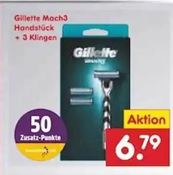 Netto Marken-Discount Gillette Mach3 Handstück + 3 Klingen Angebot