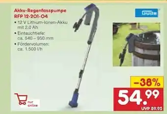 Netto Marken-Discount Akku-regenfasspumpe Rfp 12-201-04 Angebot