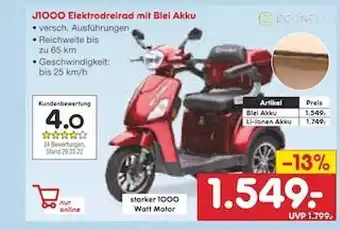 Netto Marken-Discount J1000 Elektrodreirad Mit Blei Akku Angebot