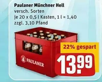 REWE Kaufpark Paulaner Münchner Hell Angebot