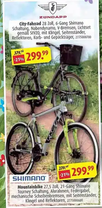 ROLLER Zundapp City-fahrrad Shimano Mountainbike Angebot