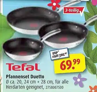 ROLLER Tefal Pfannenset Duetto Angebot