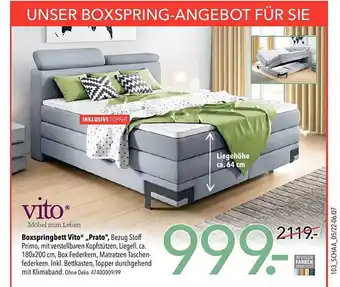 Schaffrath Boxspringbett Vito „prato” Angebot