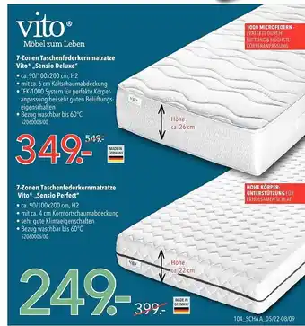 Schaffrath 7-zonen Taschenfederkernmatratze Vito „sensio Deluxe” Angebot