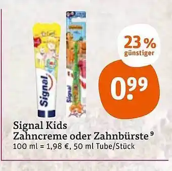 tegut Signal Kids Zahncreme Oder Zahnbürste Angebot