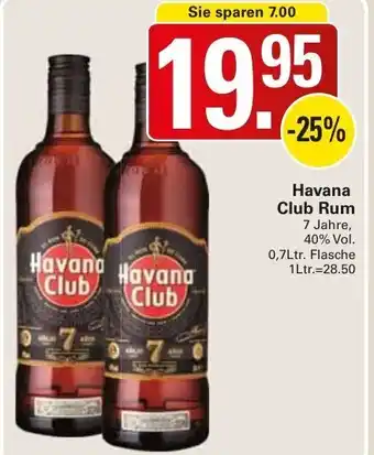 WEZ Havana Club Rum 0,7Ltr. Flasche Angebot