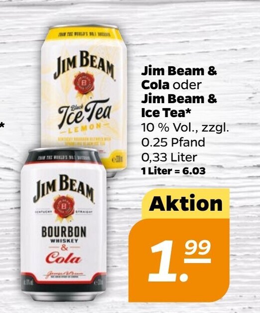 Jim Beam Cola oder Jim Beam & Ice Tea 330 ml Angebot bei NETTO