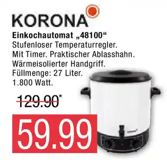 Marktkauf Korona Einkochautomat ,,48100" Angebot