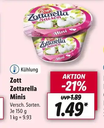 Lidl Zott zottarella minis Angebot