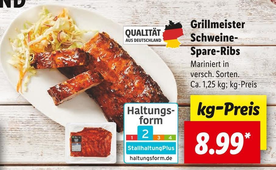 Grillmeister schweinespare ribs Angebot bei Lidl