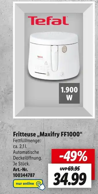 Lidl Fritteuse „maxifry ff1000“ Angebot