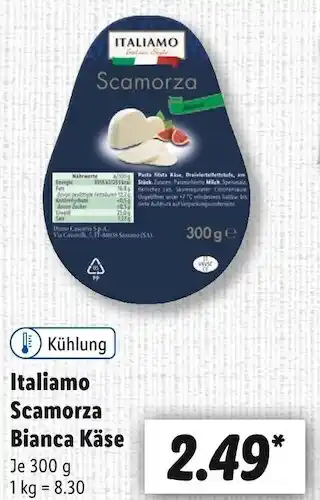 Lidl Italiamo scamorza bianca käse Angebot