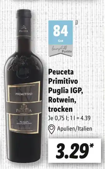 Lidl Peuceta primitivo puglia igp rotwein Angebot