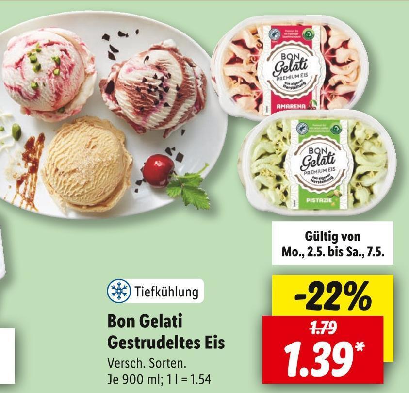 Bon gelati gestrudeltes eis Angebot bei