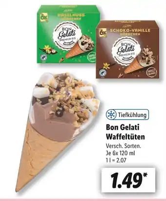 Lidl Bon gelati waffeltüten Angebot