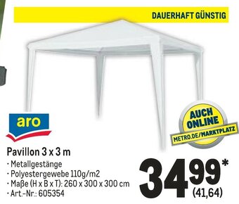 METRO Aro Pavillon 3x3 m Angebot