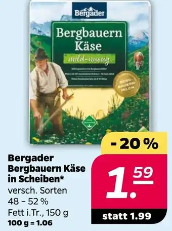 NETTO Bergader Bergbauern Käse in Scheiben 150g Angebot