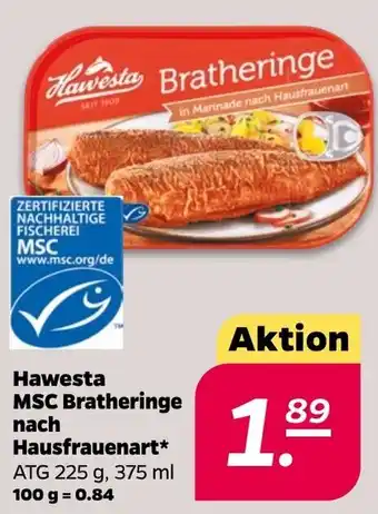 NETTO Hawesta MSC Bratheringe nach Hausfrauenart 375 ml Angebot