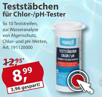 Sonderpreis Baumarkt Teststäbchen für Chlor/pH Tester Angebot