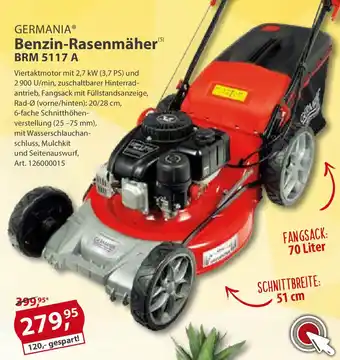 Sonderpreis Baumarkt Germania Benzin Rasenmäher BRM 5117 A Angebot