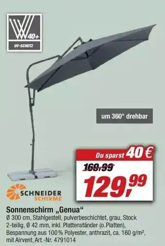 toom Baumarkt Schneider Sonnenschirm Genua Angebot