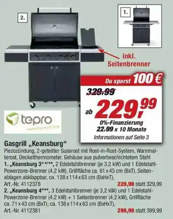 toom Baumarkt Tepro Gasgrill Keansburg Angebot