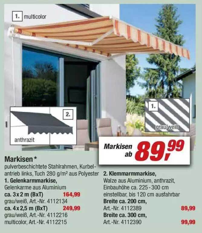 Markisen Angebot bei toom Baumarkt